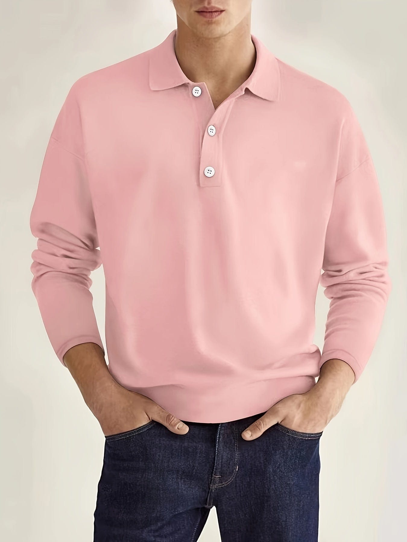Long sleeve polo shirt for men