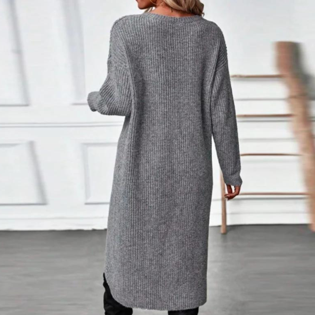Women's wrap maxi sweater dress