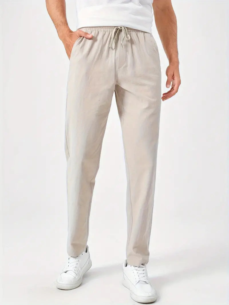 Relaxed Fit Cotton Drawstring Pants