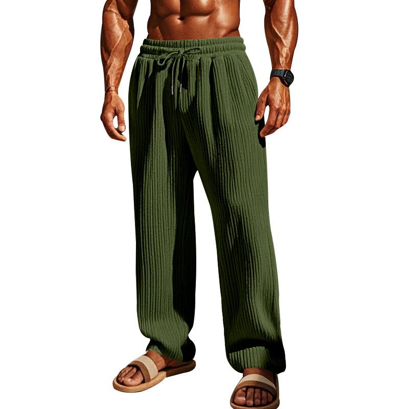 Men's vertical striped elastic sports pants