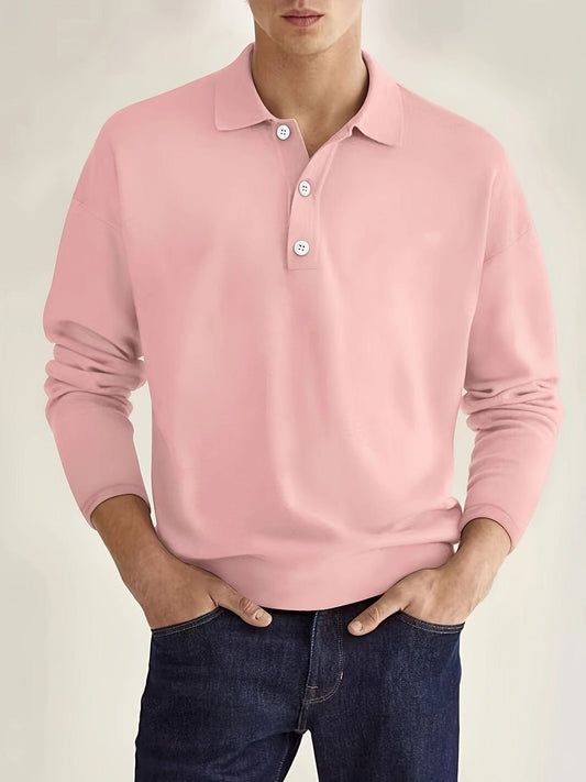 Long sleeve polo shirt for men