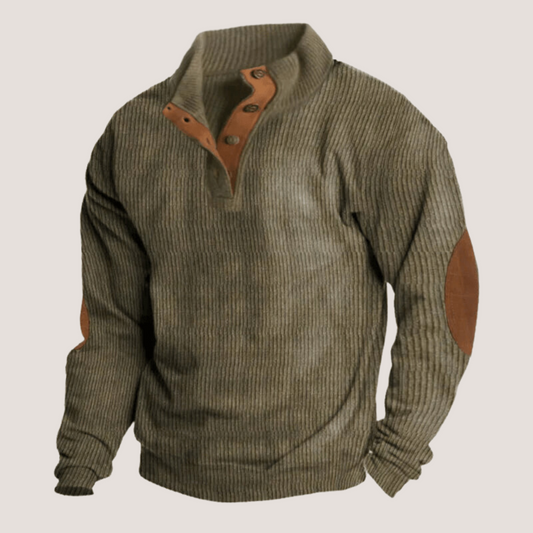 Men's corduroy long-sleeved pullover retro sweatshirt