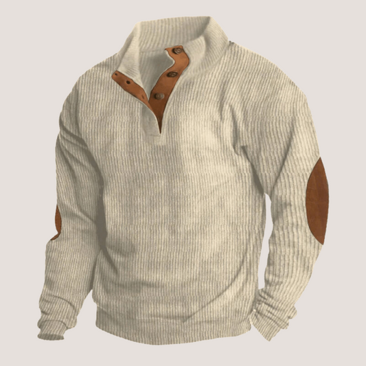 Men's corduroy long-sleeved pullover retro sweatshirt