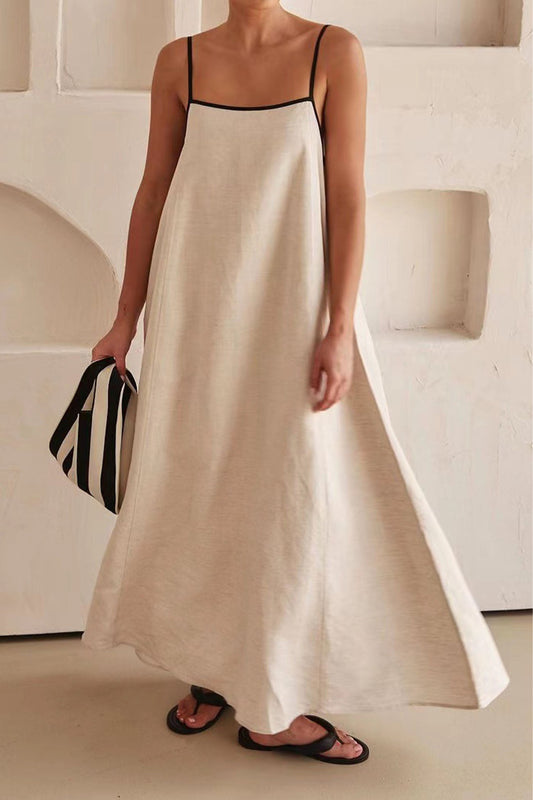 Women's minimalist spaghetti strap maxi dress