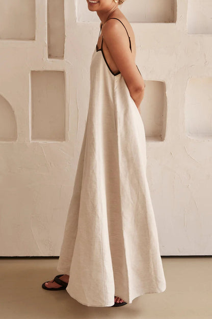 Women's minimalist spaghetti strap maxi dress