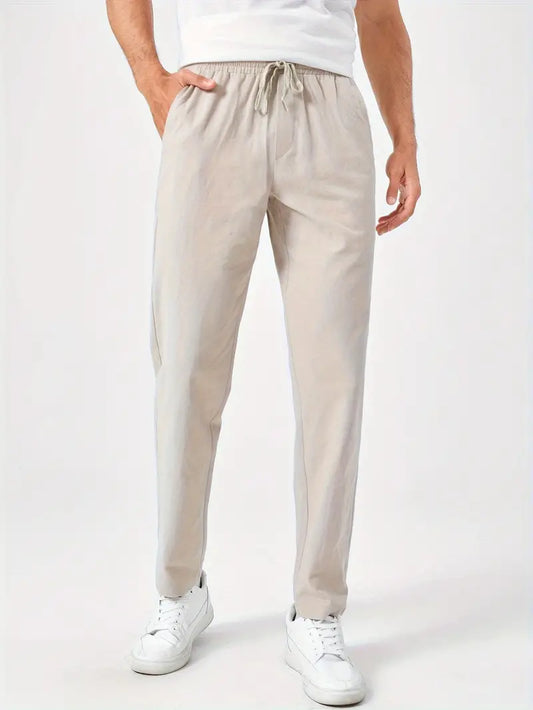 Relaxed Fit Cotton Drawstring Pants