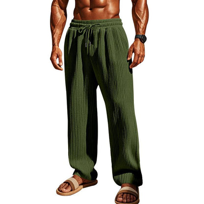 Men's vertical striped elastic sports pants